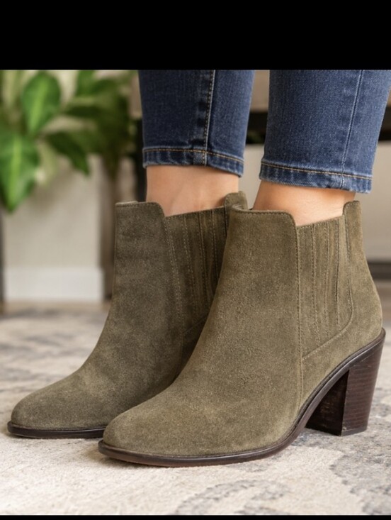 Joie Shoes - JOIE 'Cloee' Suede Leather Sz 9 /39 Booties Olive Ankle Boots Quality Richness